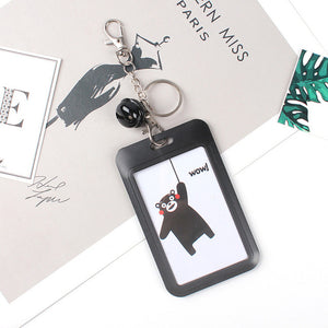 1 PC Bank Credit Card Holder Bus ID Cards Holders Women Men Fashion Card Bags Keychain Cute Cartoon Card Case Key Chain Ring