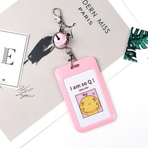 1 PC Bank Credit Card Holder Bus ID Cards Holders Women Men Fashion Card Bags Keychain Cute Cartoon Card Case Key Chain Ring