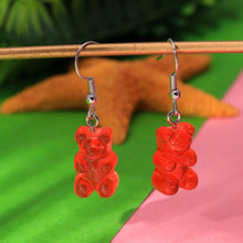 Load image into Gallery viewer, 1 Pair Creative Cute Mini Gummy Bear Earrings Minimalism Cartoon Design Female Ear Hooks Danglers Jewelry Gift