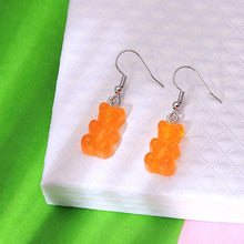 Load image into Gallery viewer, 1 Pair Creative Cute Mini Gummy Bear Earrings Minimalism Cartoon Design Female Ear Hooks Danglers Jewelry Gift