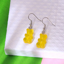 Load image into Gallery viewer, 1 Pair Creative Cute Mini Gummy Bear Earrings Minimalism Cartoon Design Female Ear Hooks Danglers Jewelry Gift