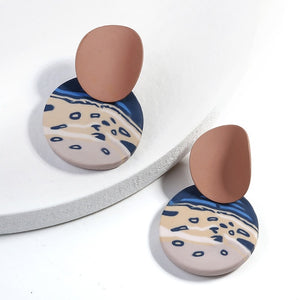 2020 Polymer Clay Colorful Drop Earrings For Women Lovely Handmade Soft Clay Round Statement Earrings Female Gift