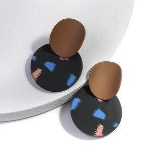 2020 Polymer Clay Colorful Drop Earrings For Women Lovely Handmade Soft Clay Round Statement Earrings Female Gift