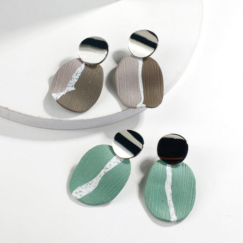 Korean Handmade Polymer Clay Drop Earrings For Women Unique Design Soft Clay Statement Earrings Female  Gift 2020