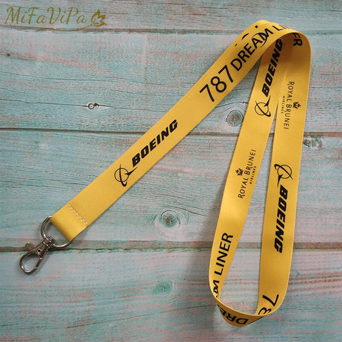 MiFaVipa Christmas Gift Boeing Neck Strap Chaveiro Key Chain Yellow Boeing llavero Lanyard Keychain for ID Card Fashion Trinkets