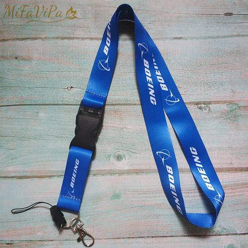 Fashion Trinket Boeing Lanyards Neck Strap Phone Chaveiro Key Chain Blue llavero Lanyard Keychain for ID Card Flight Crew Gift