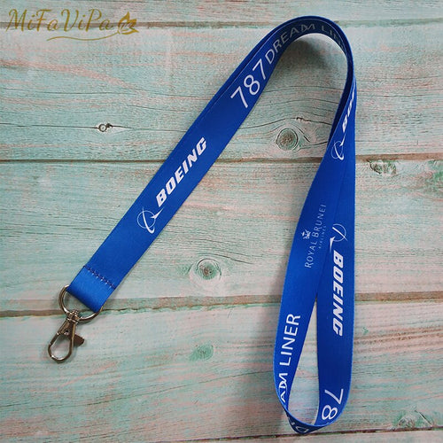 MiFaVipa Christmas Gift Boeing Neck Strap Chaveiro Key Chain Blue Boeing llavero Fashion Trinkets Lanyard Keychain for ID Card