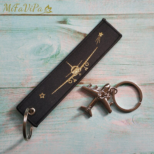 MiFaViPa Fashion Trinket Keyring Woven Flight Crew Pilot Gift Aviation Aircraft Key Chain with 1 PC Metal Plane Pilot Keychains
