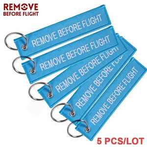 5 PCS/LOT Remove Before Flight Key Chain Red Embroidery Keychain for Aviation Gifts Red Key Fob Motorcycle Car Key Ring Chaveiro