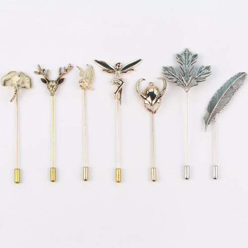 Men's Advanced Suits Leaf Brooches Rabbit Feather Shawl Pin Lapel Pin Uxedo Corsage Collar Pin Brooch Jewelry
