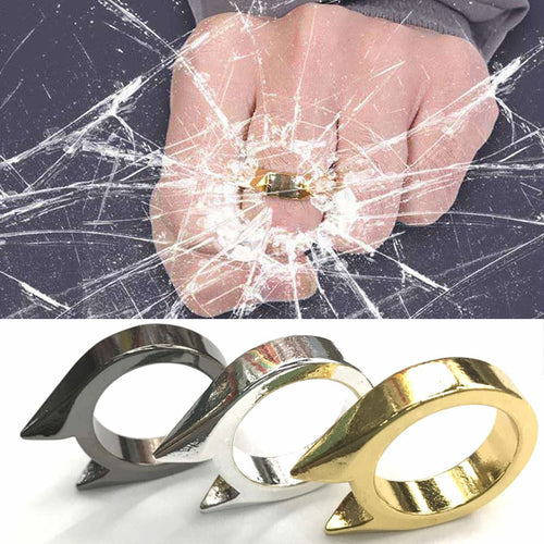 3Pcs Self-Defense Ring Women Men Safety Survival Tool Stainless Steel Finger Defense Ring Anti-wolf Self Protect Weapon Outdoor